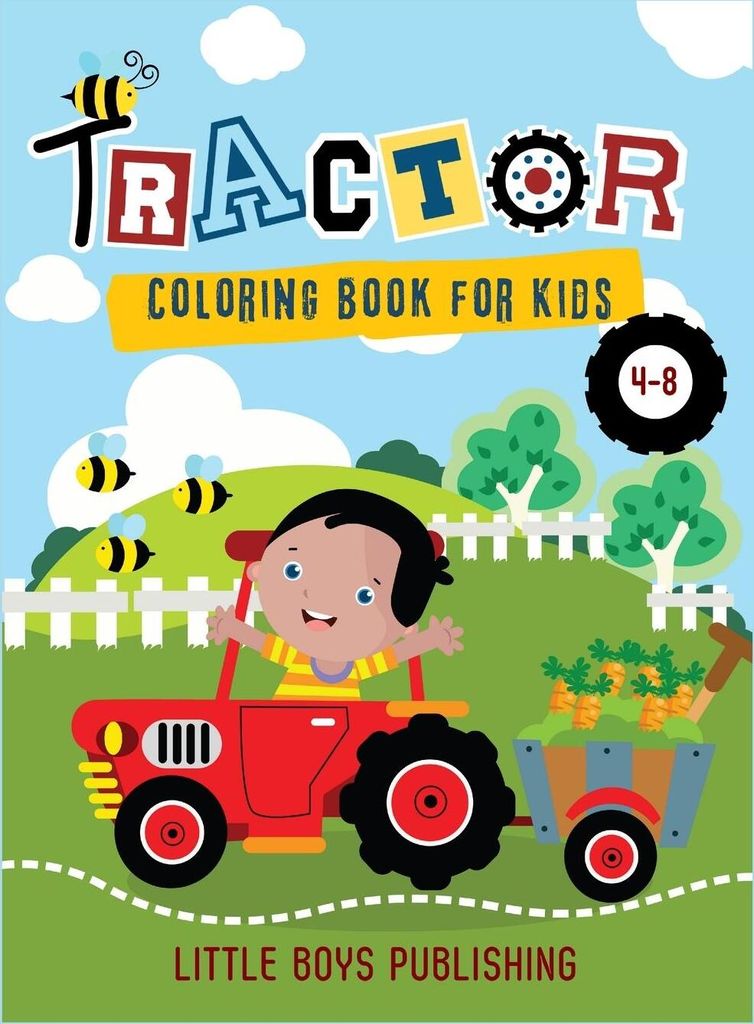 Tractor coloring book for kids 4-8