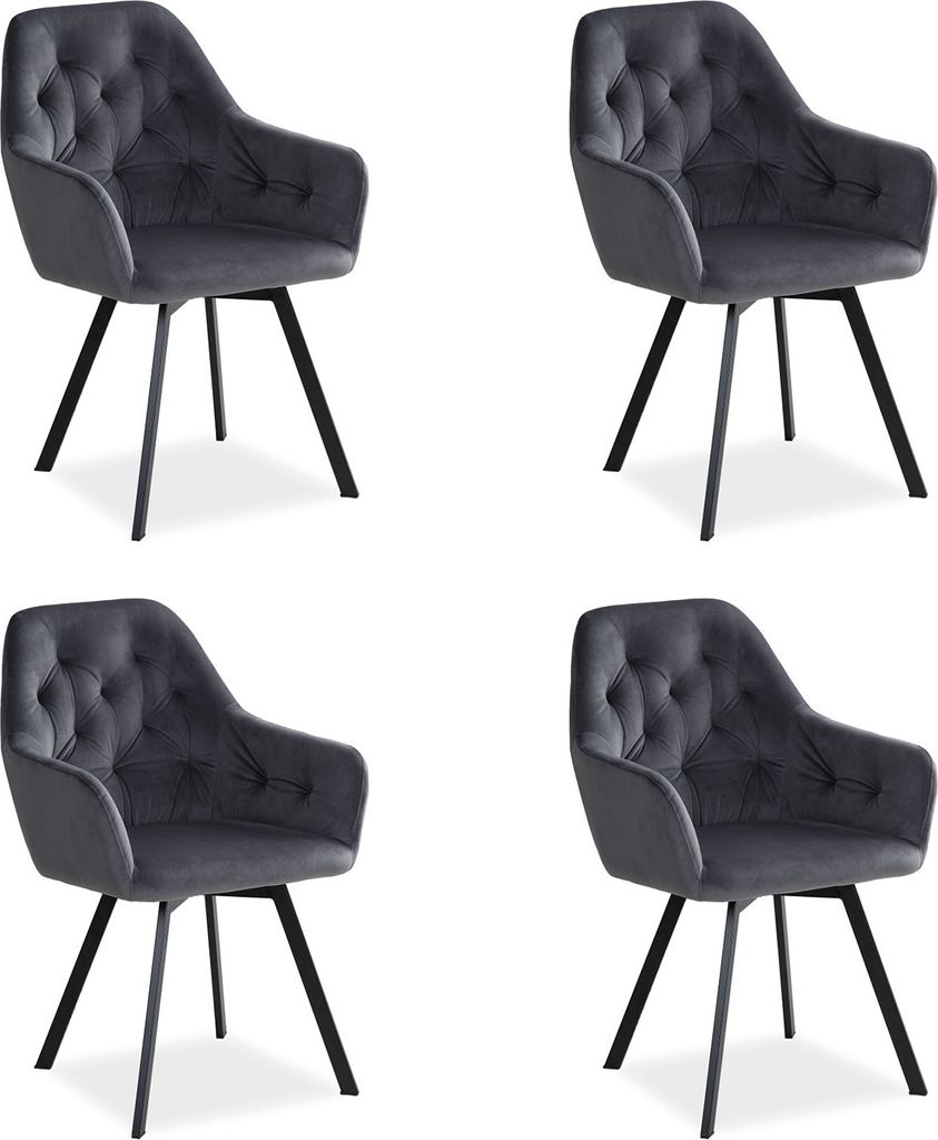 Homestyle4u 2352, Polsterstuhl drehbar 4er Set Samt Produktbild 