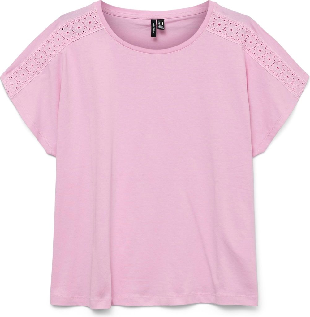 VERO MODA Trendiges Sommer Shirt mit Spitze Rundhals Größe: M