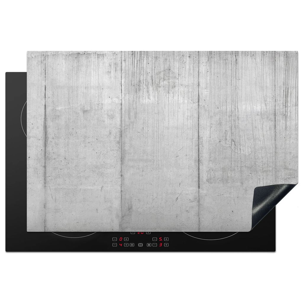 KitchenYeah Herdabdeckplatte Grau - Betonoptik - Industriell , 78x52cm, Küche Deko, Glaskeramikkochfeld Herdabdeckung, Abdeckplatte fùr Kochfeld
