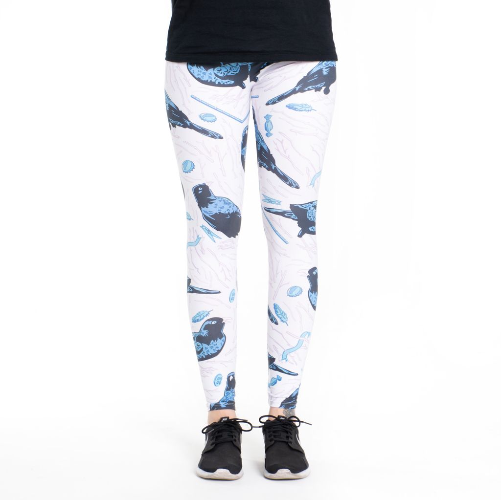 cosey - Bedruckte Tiermotiv-Leggins (Einheitsgröße) - Design Vögel