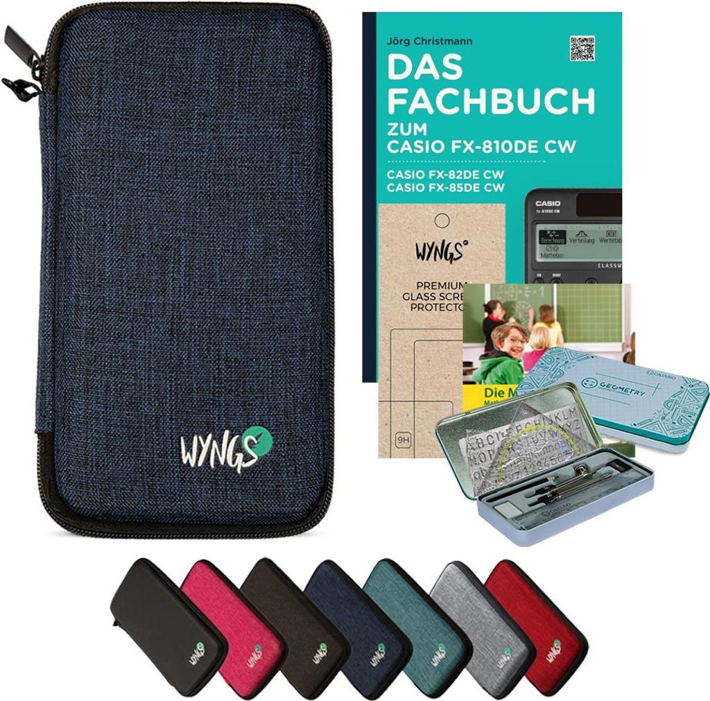 CALCUSO Zubehör Streberpaket Blau kompatibel für Taschenrechner Casio FX-82DE CW