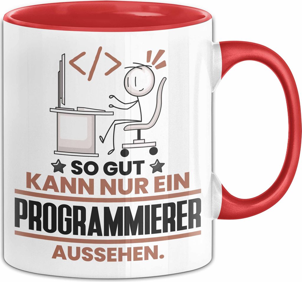 Programmierer Geschenk Tasse So Gut Kann Nur Ein Programmierer Aussehen Geschenkidee Kaffee-Becher (Rot)