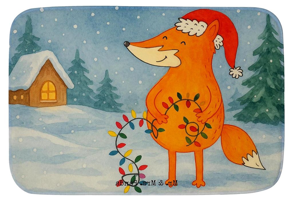 Badteppich Fuchs Weihnachten Design - Geschenk, Winter, Badläufer, Heiligabend, Badematte, Fußmatte, Badvorleger, Nikolaus, Duschmatte, Weihnacht...