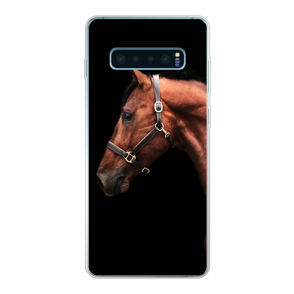 MuchoWow Handyhülle Schutzhülle Hülle für Samsung Galaxy S10 Lite Pferd - Leicht - Halfter Silikon Softcase Handy Hülle - Schutz