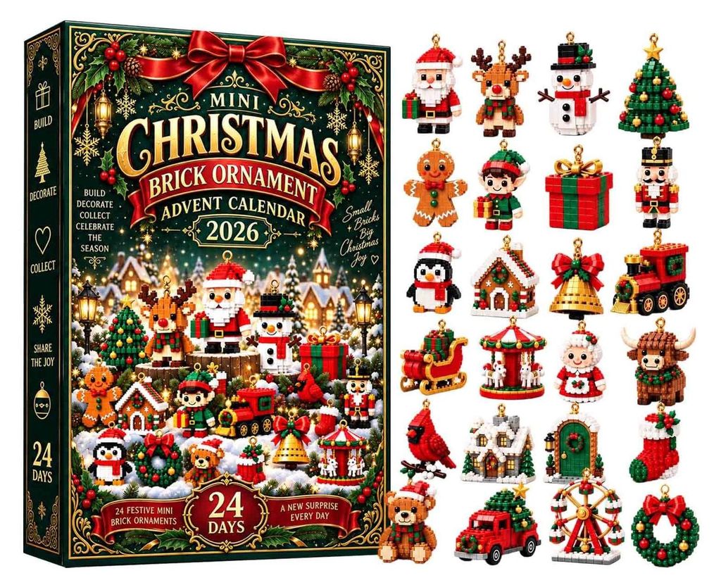 3D 24denní Vánoční Brick Ozdoba Adventní Kalendář 24 Obrázek produktu 