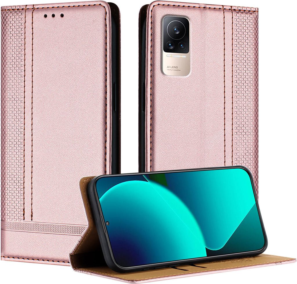 Handyhülle für Xiaomi Civi 1S Leder Flip Klappbare Schutzhülle mit Standfunktion Pink