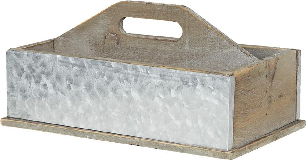 Clayre & Eef Aufbewahrungskiste 28x13x18 cm Braun Grau Holz