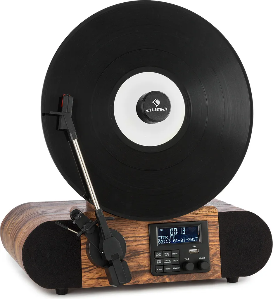 Platine Vinyle Bluetooth Verticalo SE DAB avec USB et Look Rétro Bois
