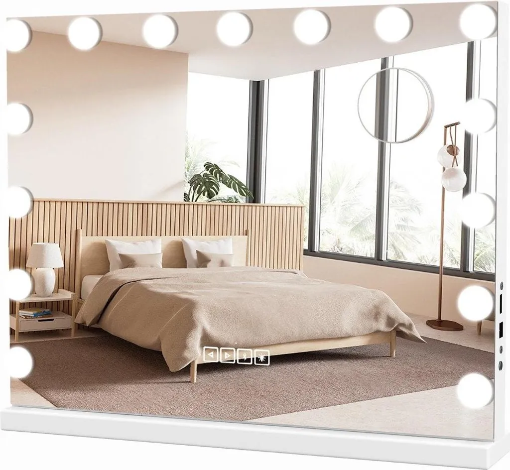 Miroir Hollywood LED pour chambre avec Bluetooth, parfait pour se maquiller - 2