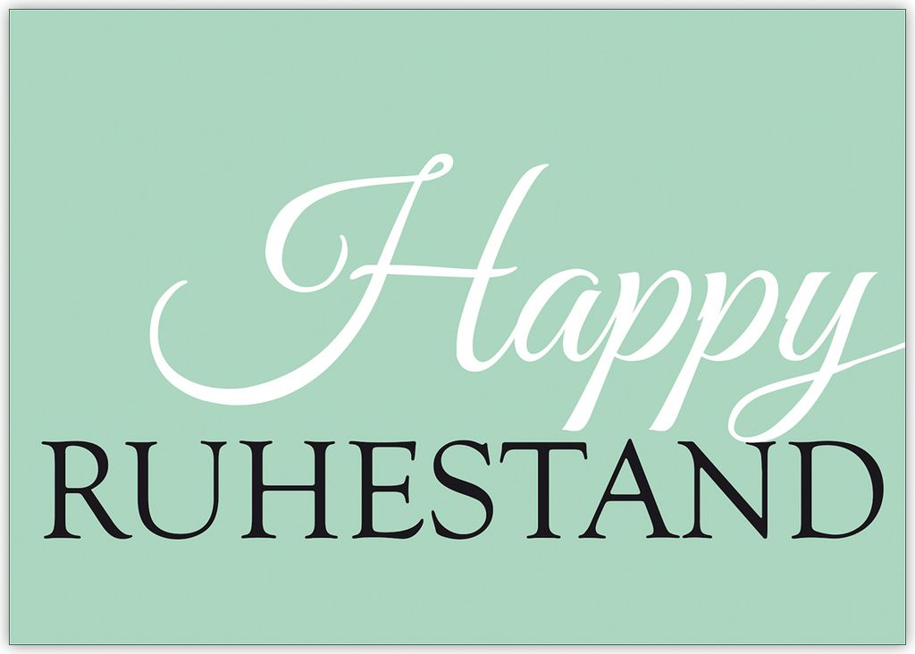 Elegante Renten Karte für Mann oder Frau in mint: Happy Ruhestand