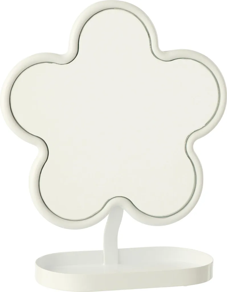 Miroir Fleur J-Line Fer Blanc - Habillez vos Murs Vides avec Style