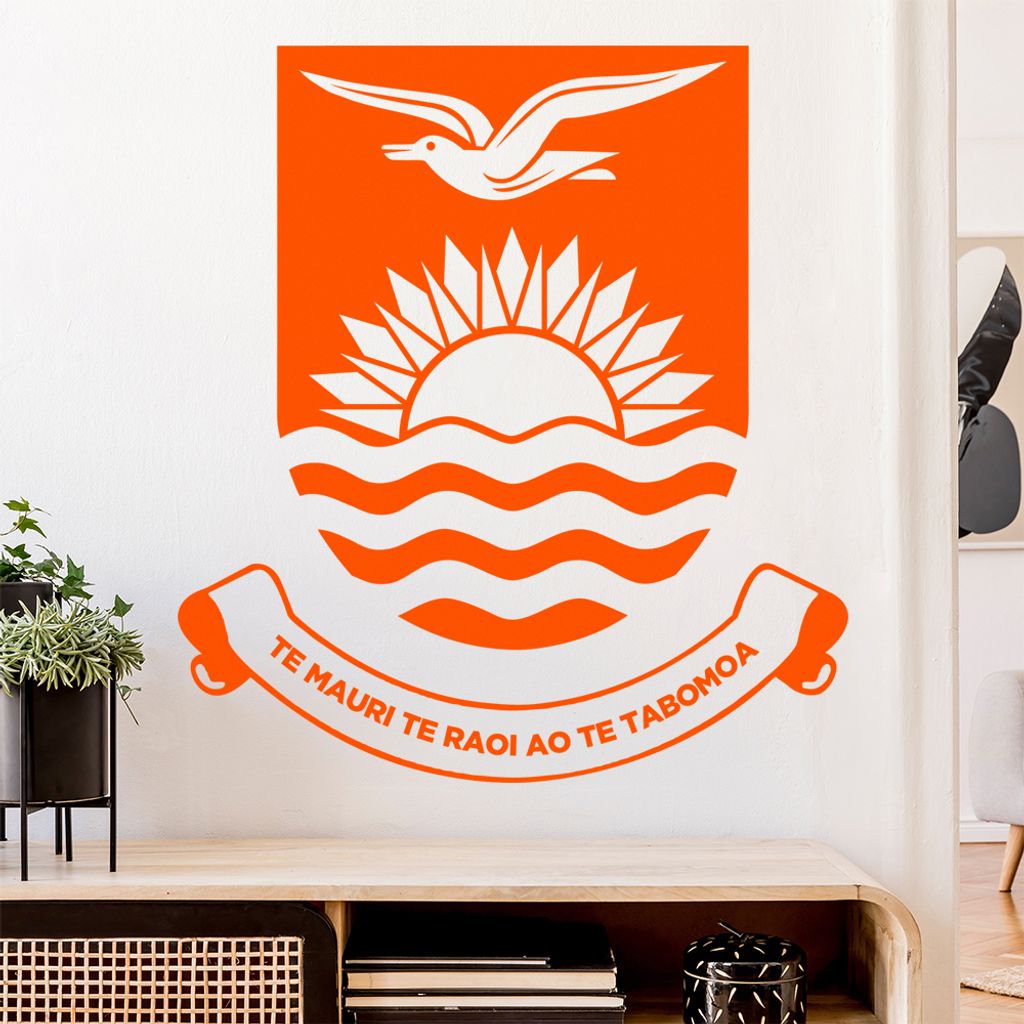 Kiribati Wappen Wandtattoo Wandaufkleber Wall Sticker - Dekoration, Küche, Wohnzimmer, Schlafzimmer, Badezimmer