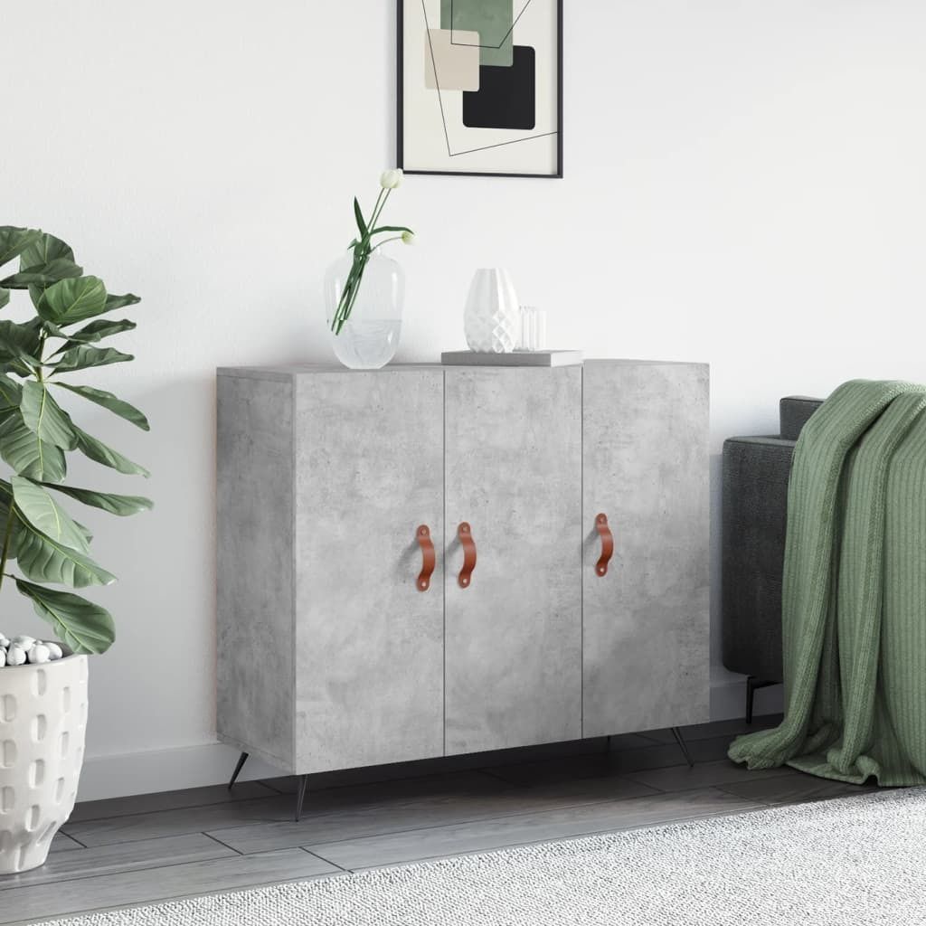 The Living Store Sideboard Betongrau 90x34x80 cm Holzwerkstoff