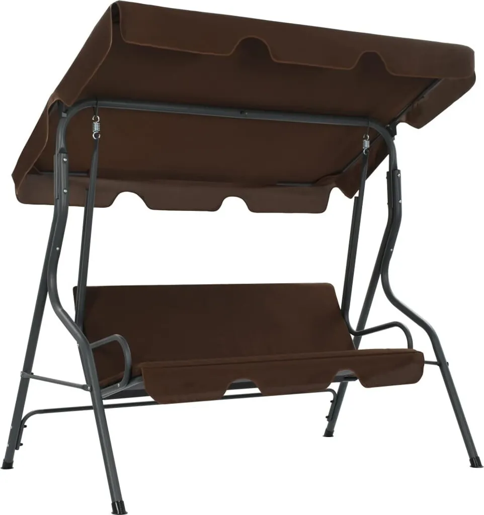 Balançoire de Jardin Hollywoodienne avec Auvent Réglable Coloris Marron