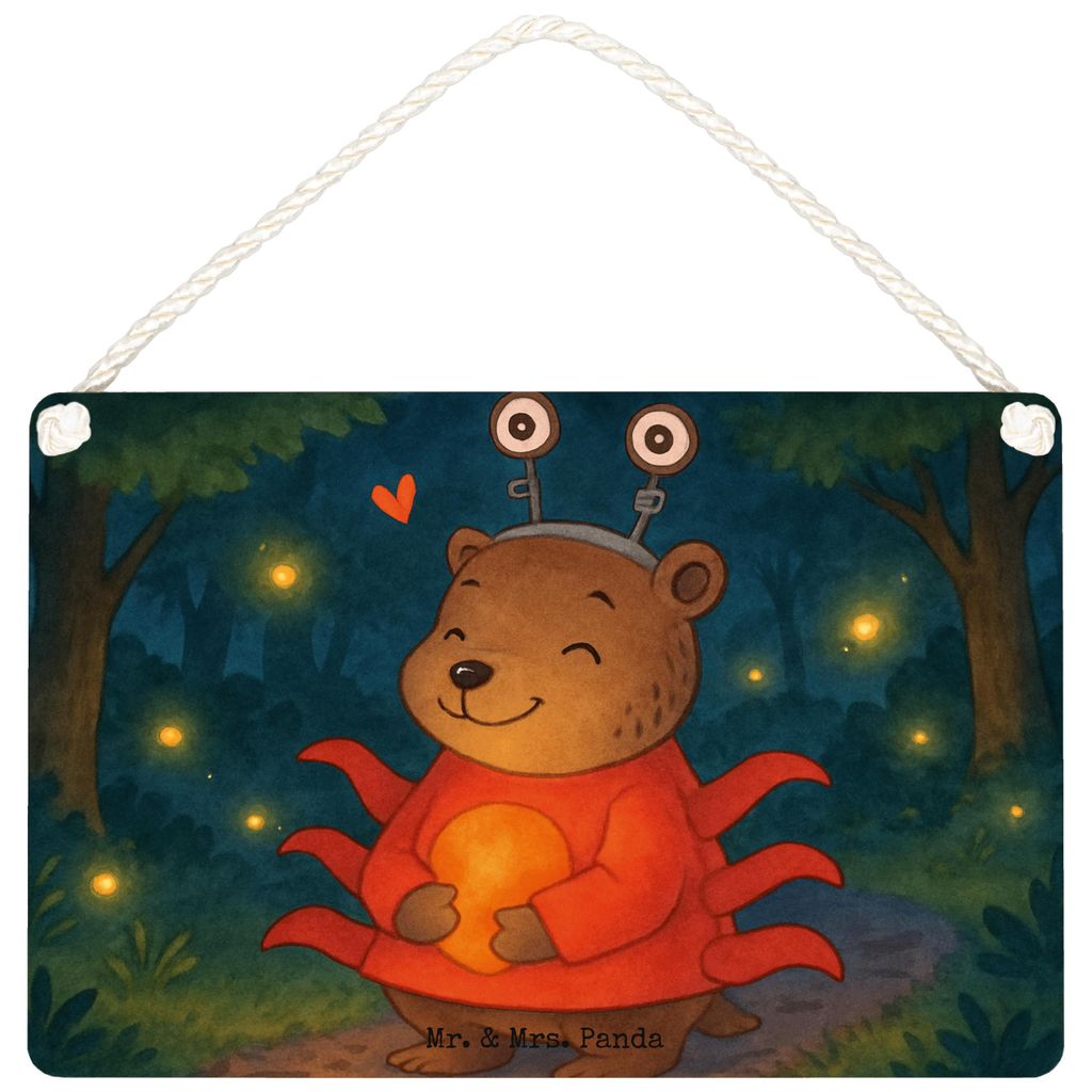 Mr. & Mrs. Panda Schild Krebs Astrologie Design DIN A5 - Weiß - Geschenk, Türschild, Tierkreiszeichen, wandhänger, wandtafel, Sternzeichen, Holz...