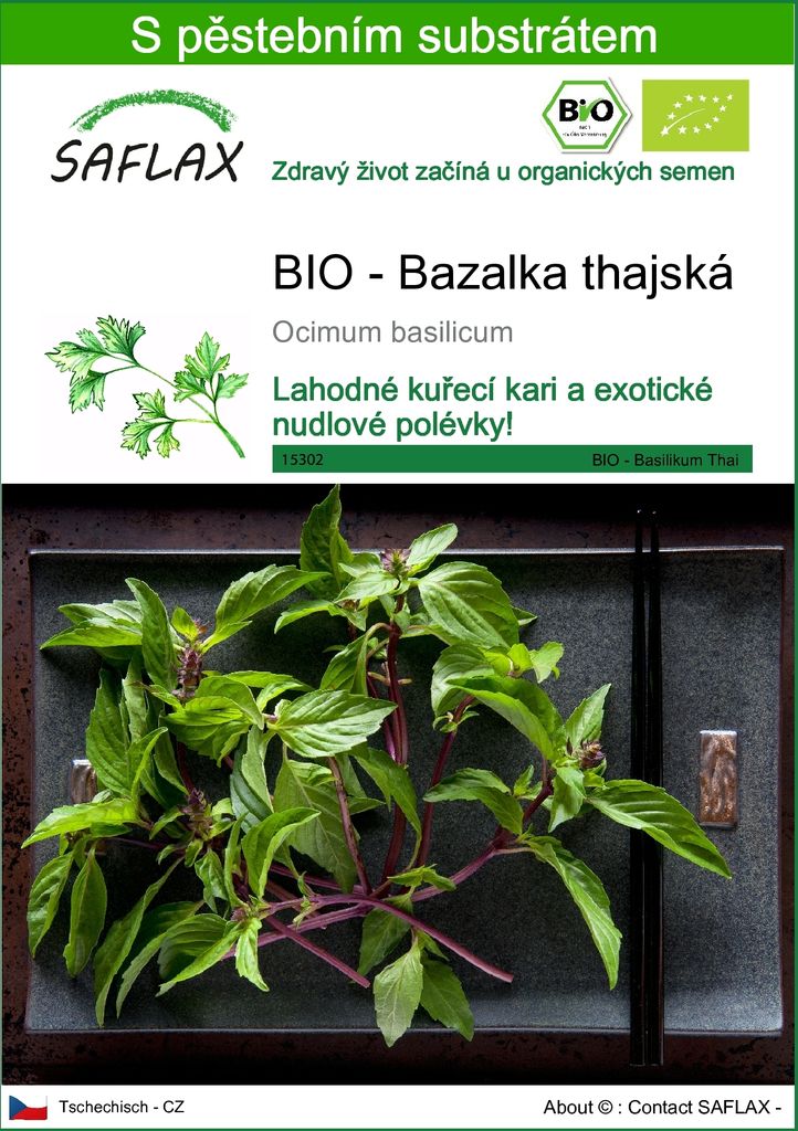 SAFLAX - BIO - Bazalka thajská - Ocimum basilicum - 250 Obrázek produktu 