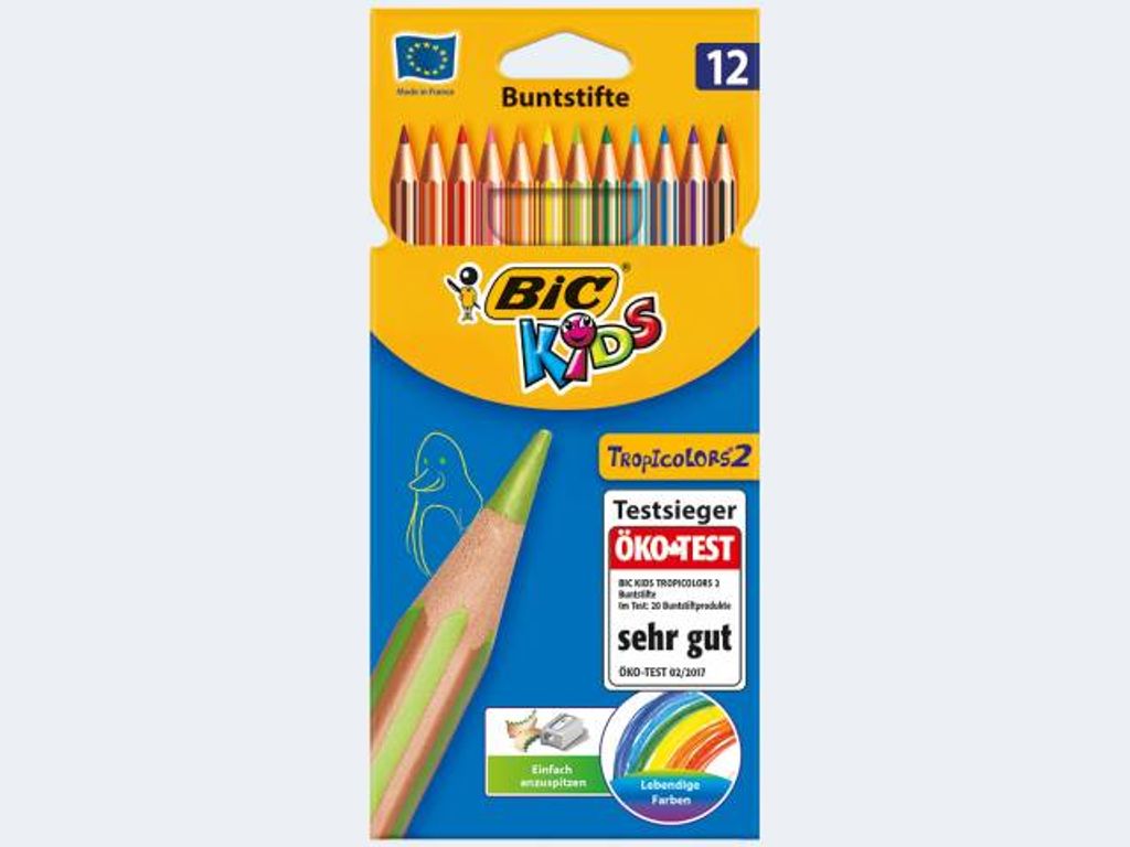 4 x Bic Kids ECOlutions Evolution Buntstifte  mit 12 Farbstiften Dreikant Jumbo 