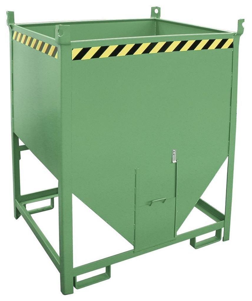 BAUER Silobehälter - 1000 l Volumen - 1500 kg Tragkraft - Schiebeverschluss - resedagrün