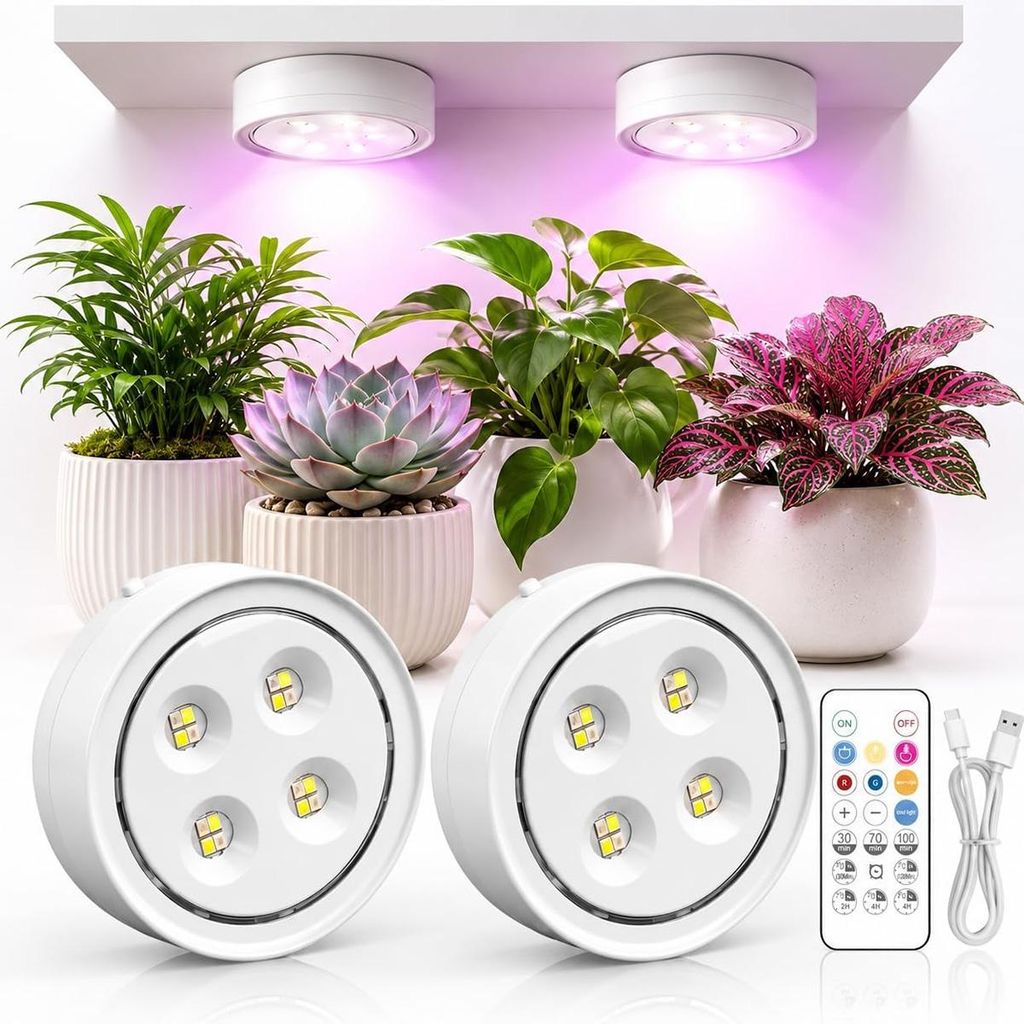 Pflanzenlampe 2er Set, Vollspektrum LED Pflanzenlicht, Produktbild 
