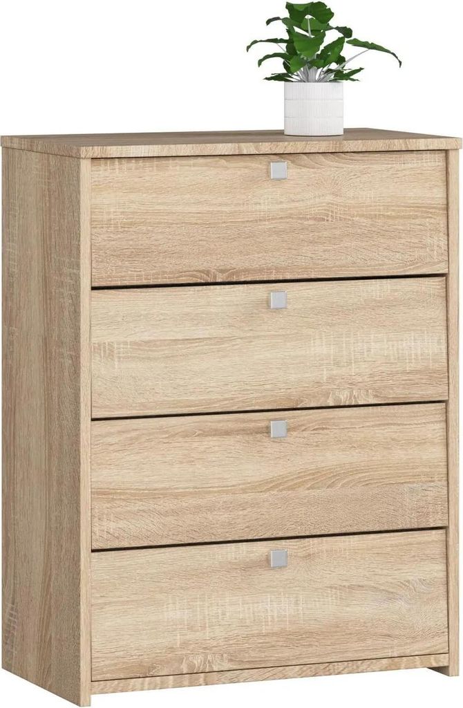 Meuble à chaussures 60 cm avec 4 portes pliantes en chêne Image du produit 