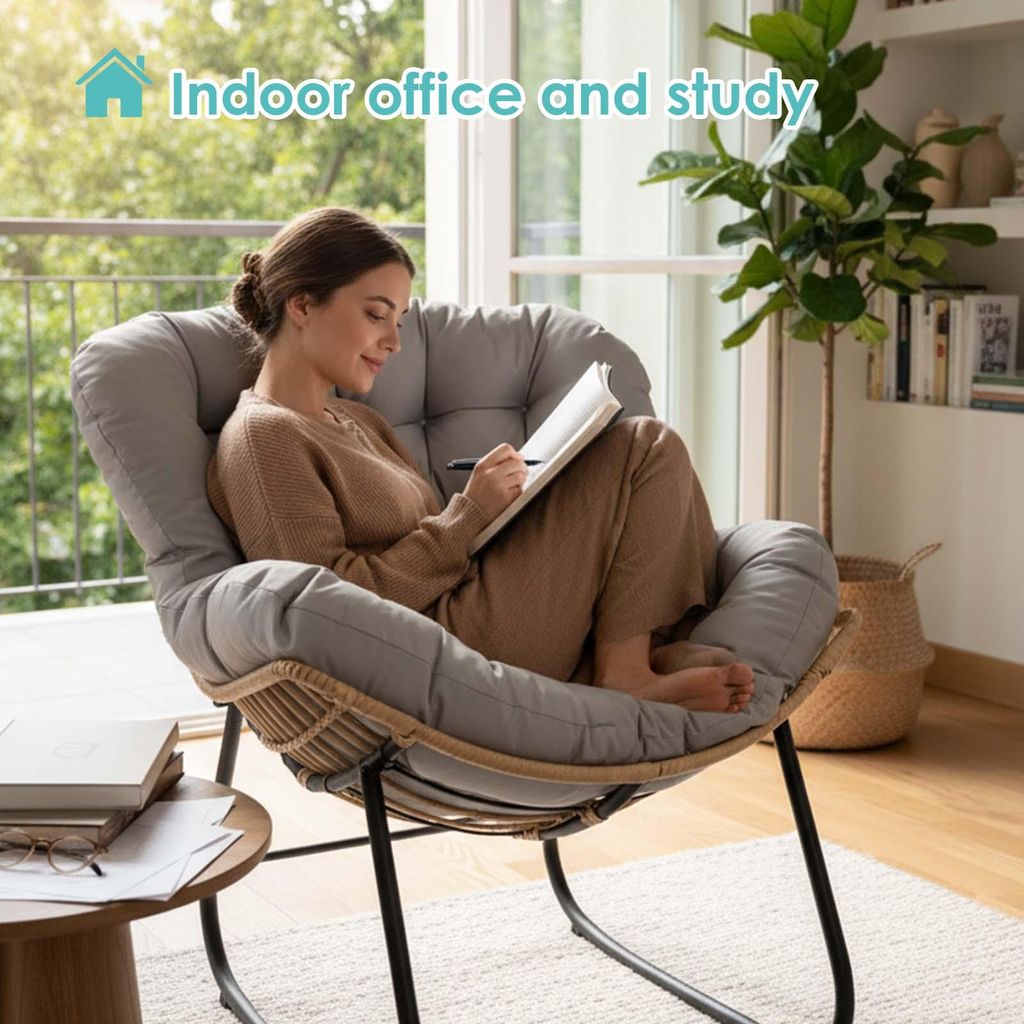 Outdoor-Schaukelstuhlkissen,Wasserdicht Hängeschaukel Kissen, Universal Rattan Schaukelstuhl Auflage,Verbreitert und verdickt Polster,Ersatzkissen...