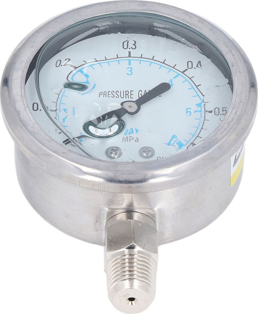 Manometer 1/4 NPT Genauigkeit Stufe 2,5 Transparentes Zifferblatt-Vakuum-Manometer mit Edelstahlgehäuse 0 bis 0,6Mpa