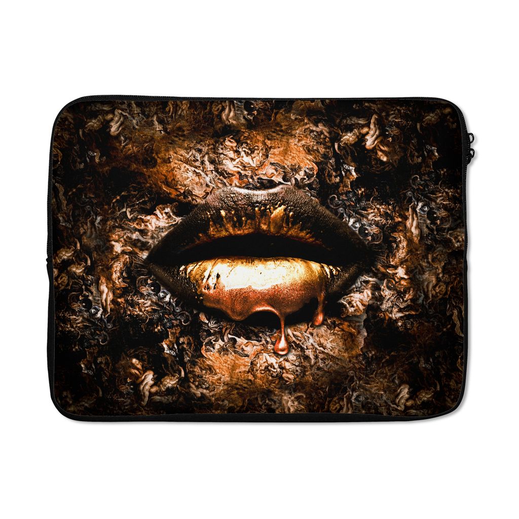MuchoWow Laptop Hülle 15 Zoll Farbe - Frau - Mund Laptoptasche - Laptoptasche - Sleeve - Rundum-Schutz