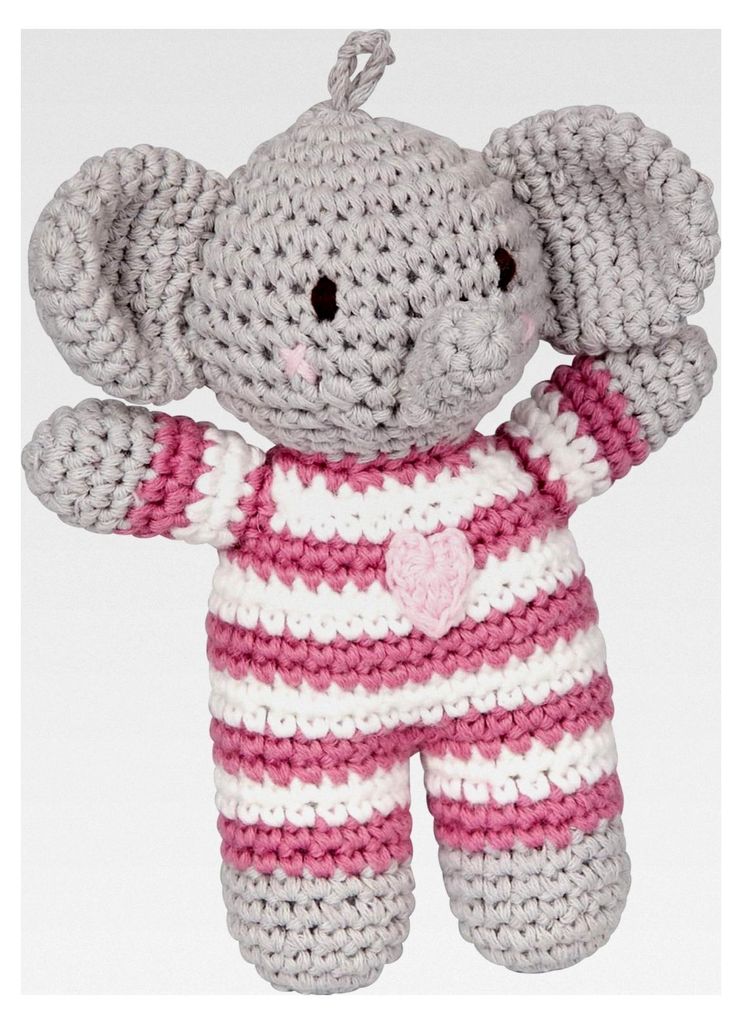 Häkel-Rassel Elefant in Rosa