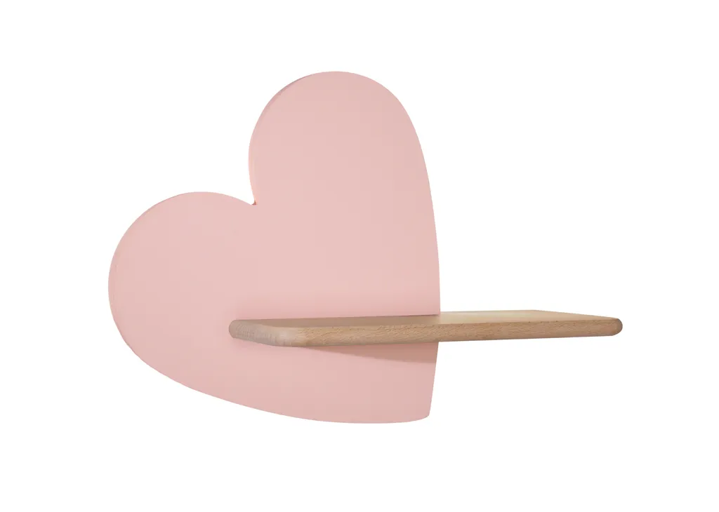 Applique murale LED chambre fille forme cœur rose avec tablette 5W