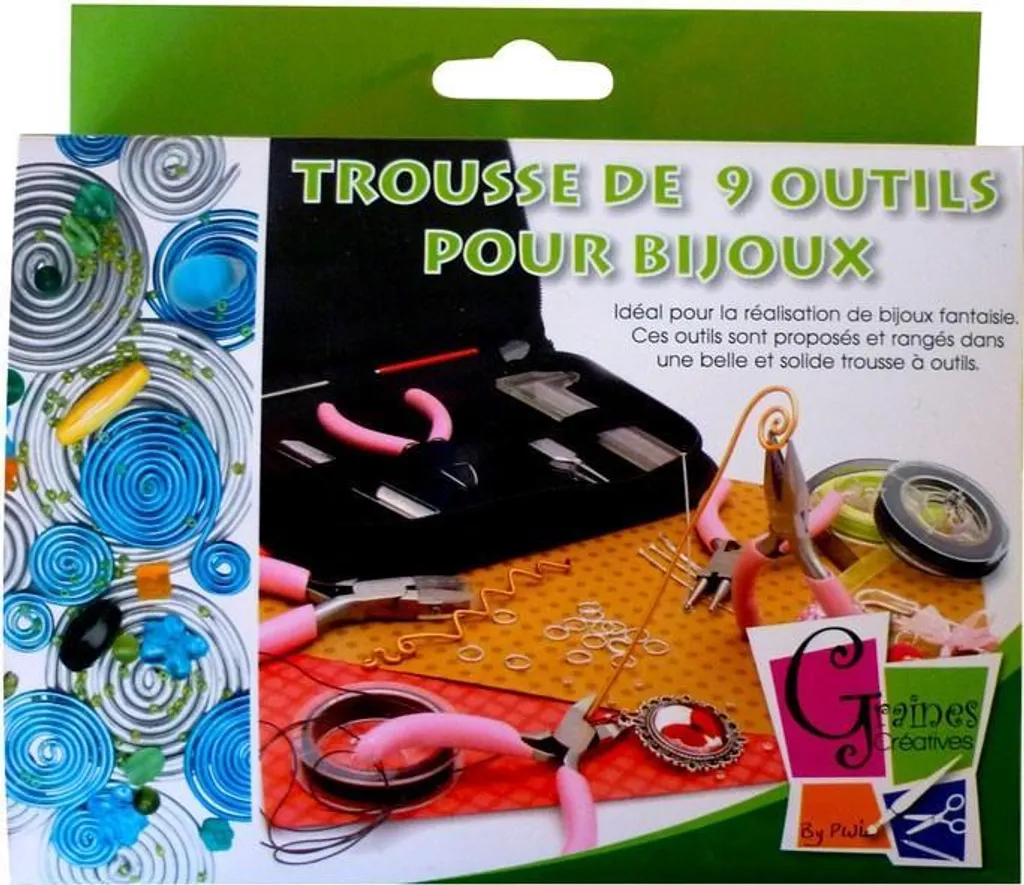 Kit créatif bijoux pour enfants comprenant 9 accessoires de montage DIY