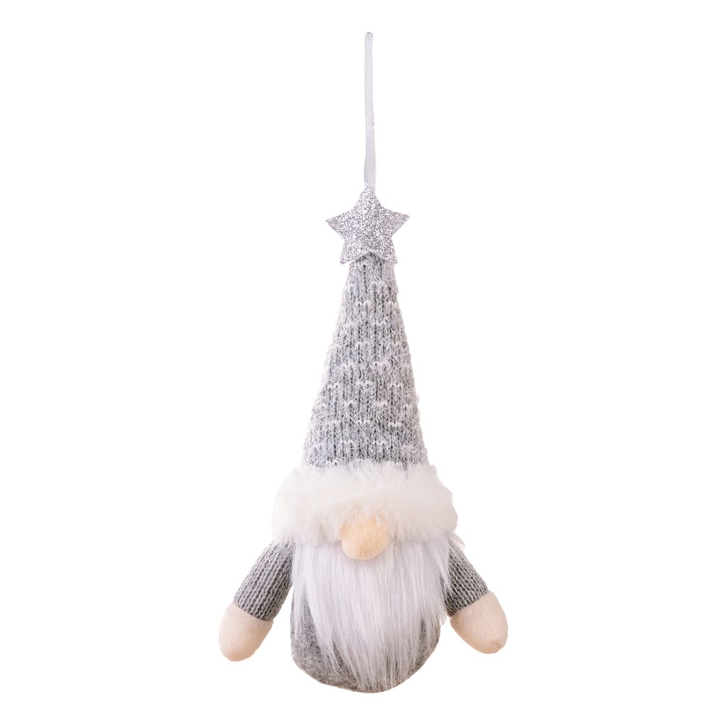 Weihnachtsgnompuppe Anhänger feine Verarbeitung gesichtsloser Puppenverzierung Party Festliches Dekoration Weihnachtsgeschenk-Grau