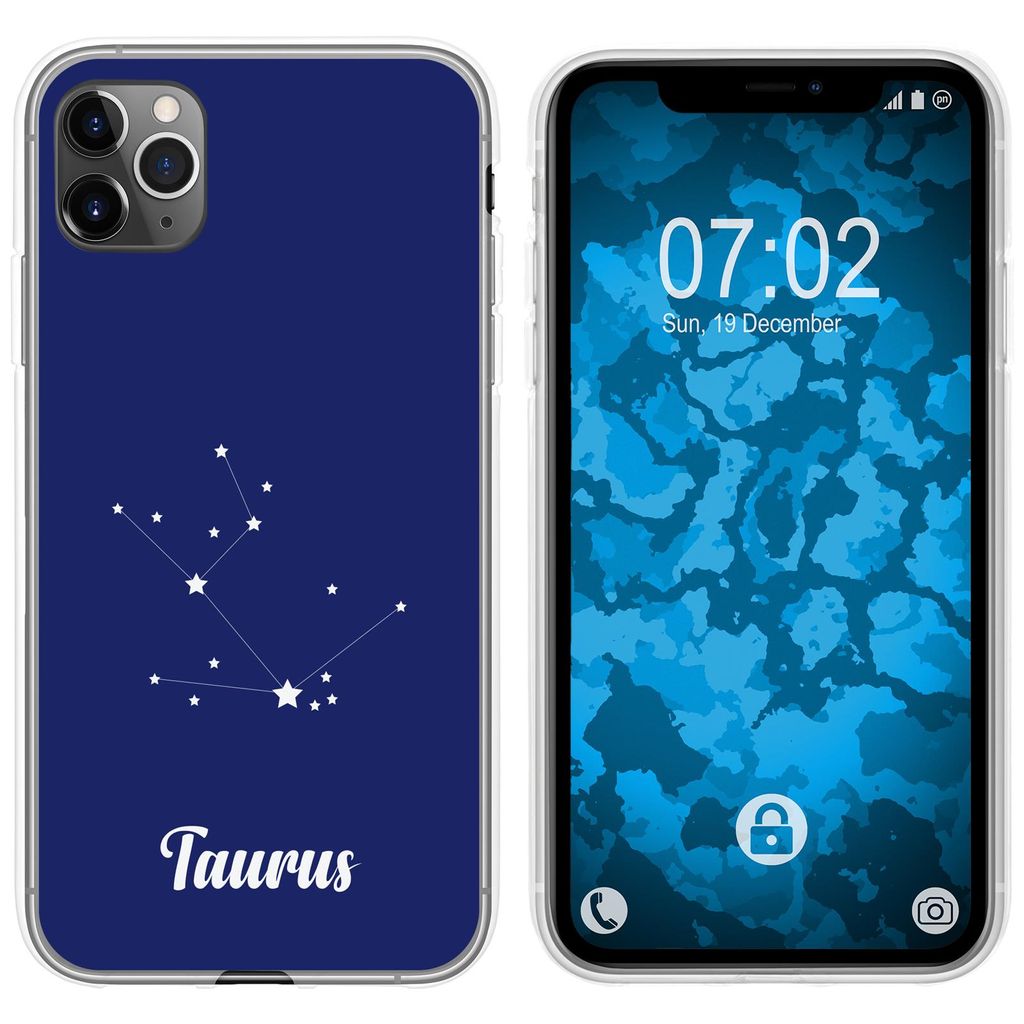 PhoneNatic Case kompatibel mit Apple iPhone 11 Pro Max Silikon-Hülle SternzeichenTaurus M8