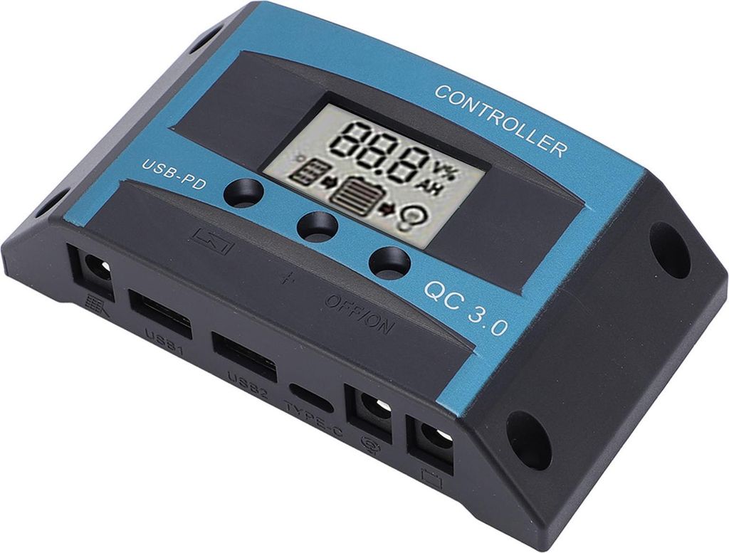 Solarladeregler MPPT-Laderegler 12V 24V Solarpanel-Regler mit zwei USB-Anschlüssen 50A