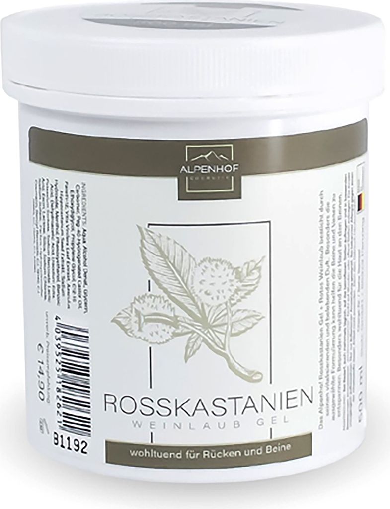 Alpenhof Rosskastanien Gel mit Weinlaub 500ml - Natürliche Hautpflege