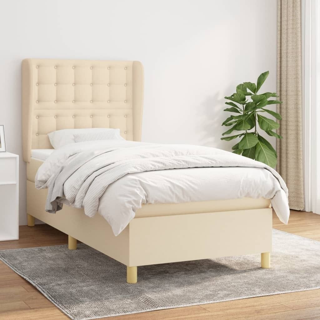 Maison Exclusive - Boxspringbett mit Matratze Creme 80x200 cm Stoff