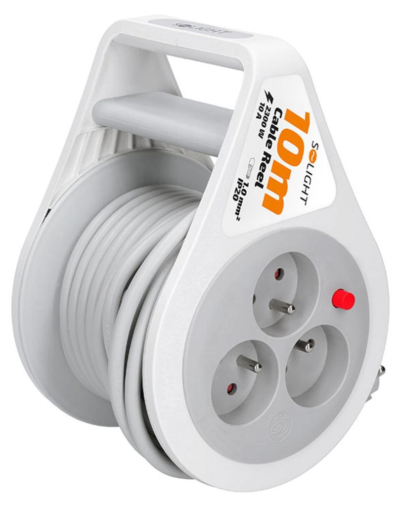 Prolunga Solight su avvolgitore, 10 m, 3 prese, cavo Immagine del prodotto 