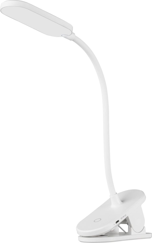 EGLO LED Klemmlampe Raizal, Akku-Klemmleuchte für Bett, Nachttischlampe zum Klemmen, touch dimmbar in Stufen, klemmbare Leselampe, kaltweiß