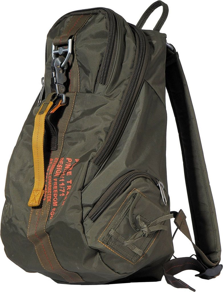 Pure Trash Rucksack, "PT", klein, Karabinerhaken, oliv