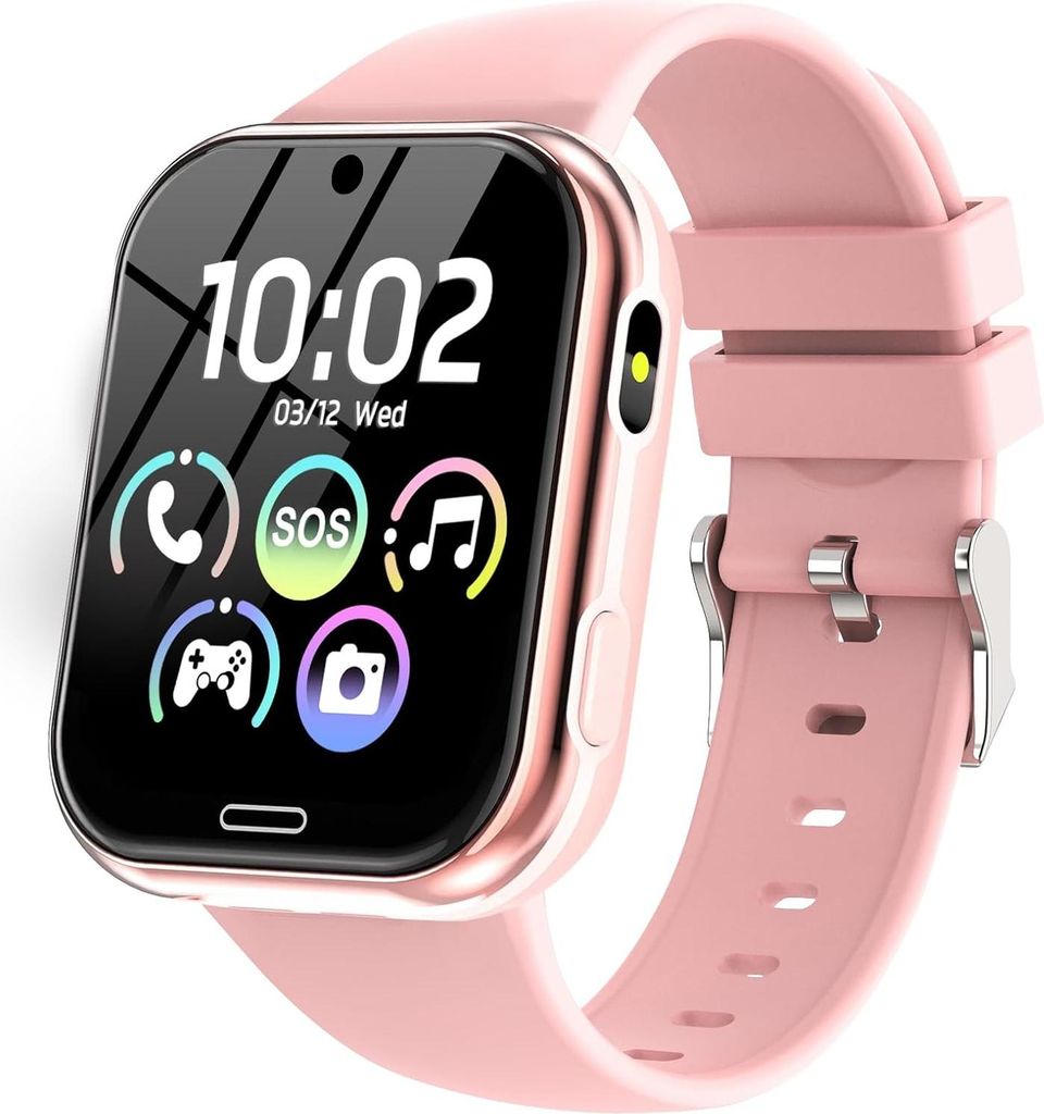 Kinder Smartwatch Telefon Uhr für Mädchen Jungen mit Spielen Kamera Musik SOS Anruf Wecker Taschenlampe Schrittzähler Lernspiele Geschenk 4 bis ...