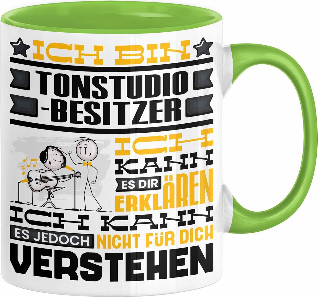 Tonstudio-Besitzer Geschenk Tasse Lustige Geschenkdiee für einen Tonstudio-Besitzer Geburtstag Ich Bin Tonstudio-Besitzer Ich Kann Es Dir Erkläre...