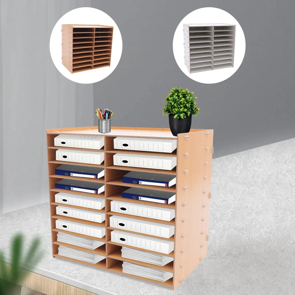 Range-documents bois 18 compartiments, solution désordre bureau