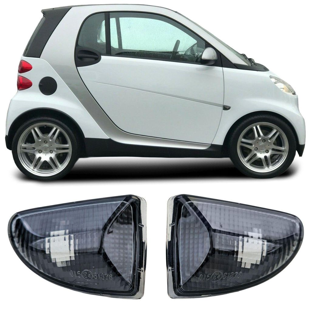 Für Smart ForTwo Cabrio Coupe 451 2007-2015 Seitenblinker Blinker Schwarz Smoke in der Farbe Schwarz von Carparts-Online GmbH