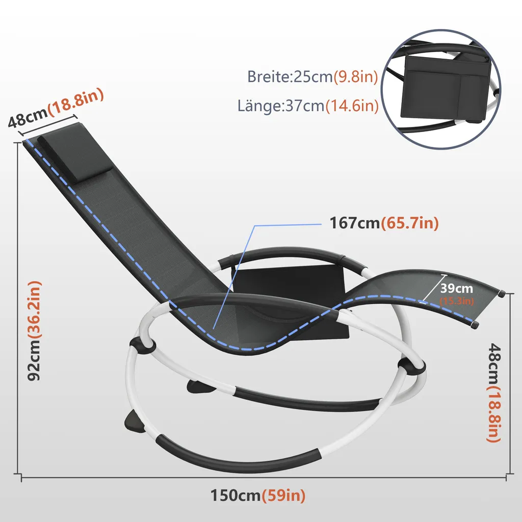 Transat de Jardin Pliable XINZI pour Camping et Terrasse - Haute Qualité - 2