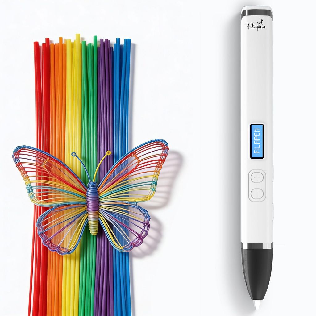 Filapen 3D-Stift Set & 5x PCL Filamente (25 meter) Weiss Produktbild 