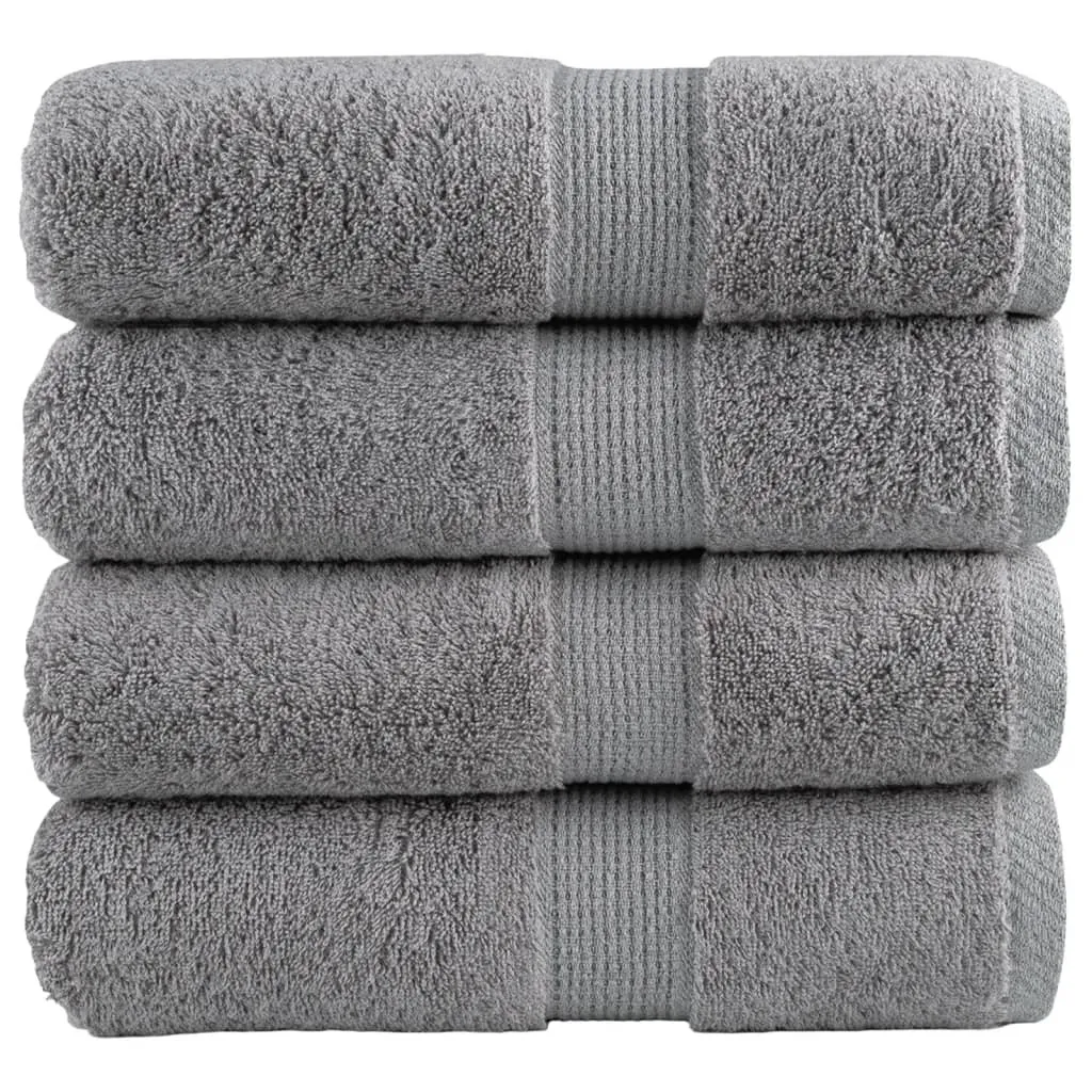 Asciugamani Ospiti SOLUND Grigio 30x50 cm - Set 4 pz Premium 600 g/m²