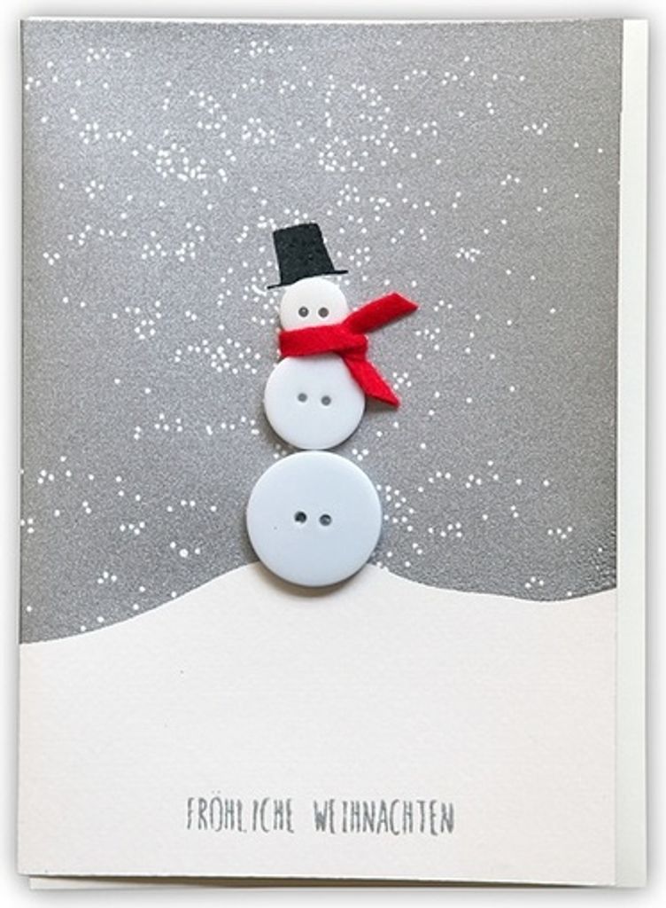 Winter Knopf Karte "Schneemann"