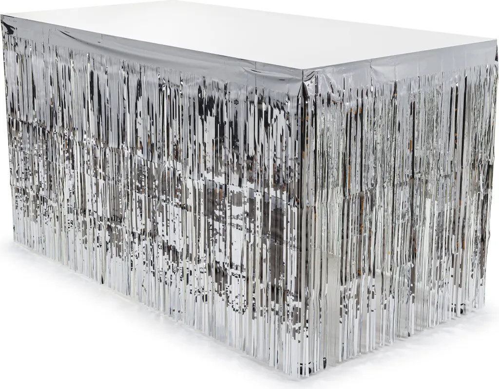 Gonna da Tavolo Argento 300x80cm - Soluzione Decorativa Rapida