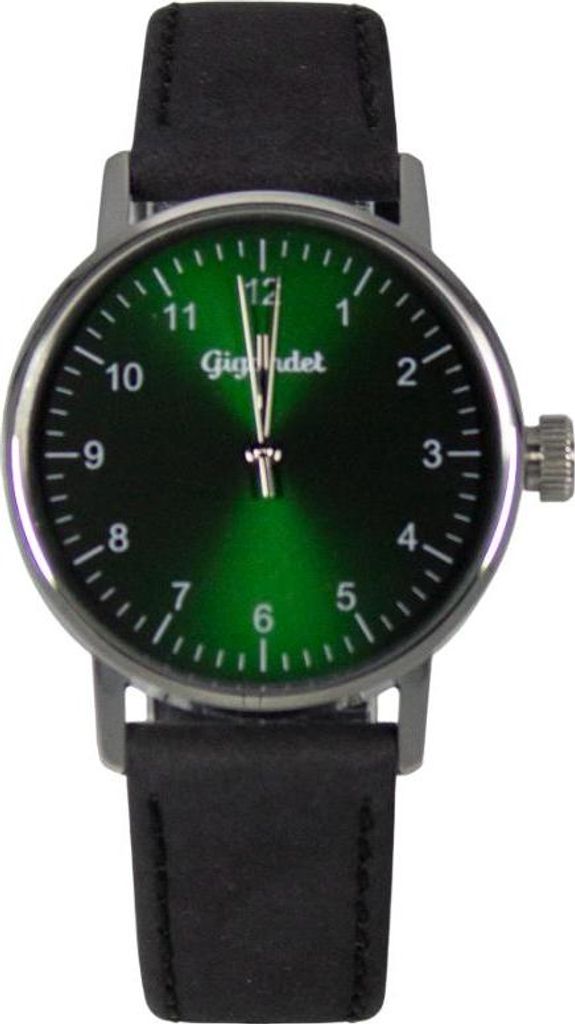 Gigandet Armbanduhr Quarz Damen Edelstahl Lederband Silber Grün G27-010