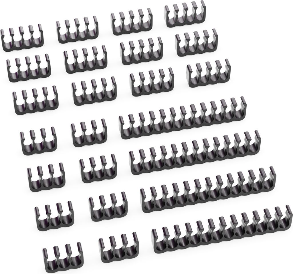 deleyCON Kabelhalterung 24er Set Kabelkamm Kabelorganizer Kabelmanagement Kabelhalter Kabelführung Kabelclips Kabel Kämme 24-Pin 8-Pin 6-Pin für...